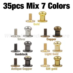 20 Sets Decorative Metal Alloy Rivet Spikes for DIY Crafts and Leather Accessories (35pcs Mix 7 Colors)