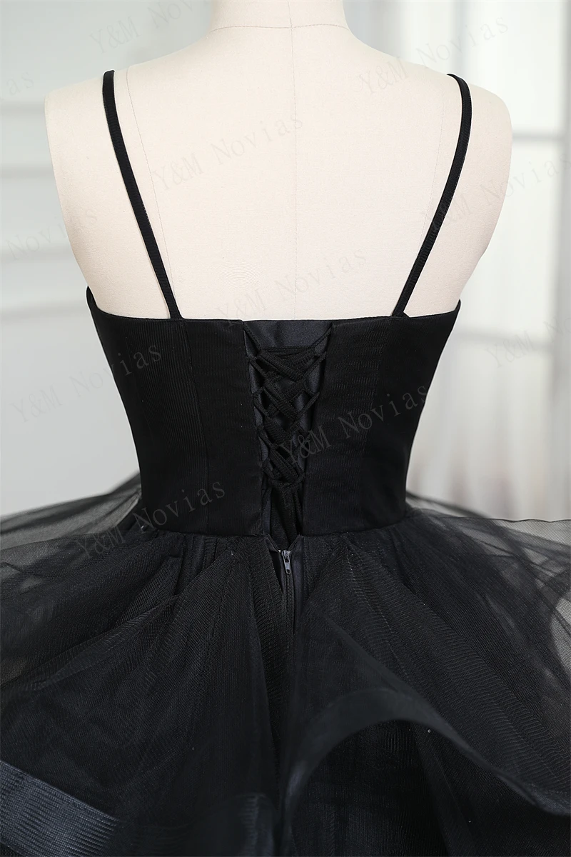 Quinceanera Dresses Ruffles V Neck Spaghetti Straps Sweet 15 Girls Short Front and Long Train Vestidos De Quinseanera