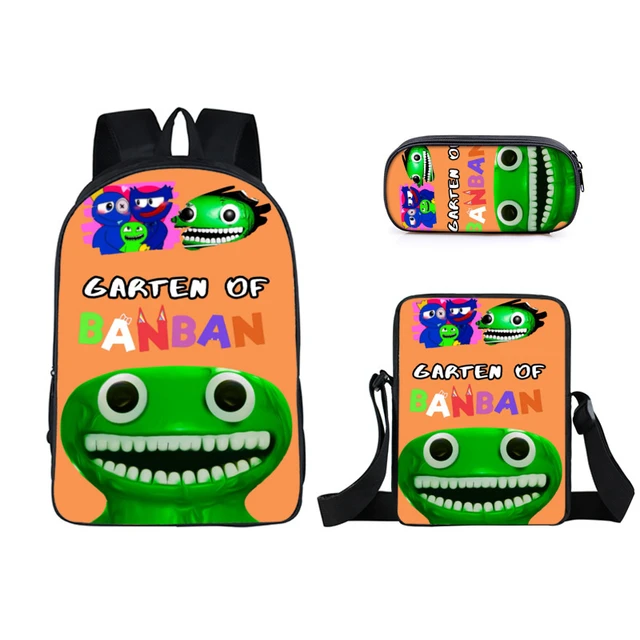 Alta qualidade unissex garten de banban 2 mochilas 3d na moda jogo escola  volta pacote para meninos 3 pçs/set novo garten de banban bookbag