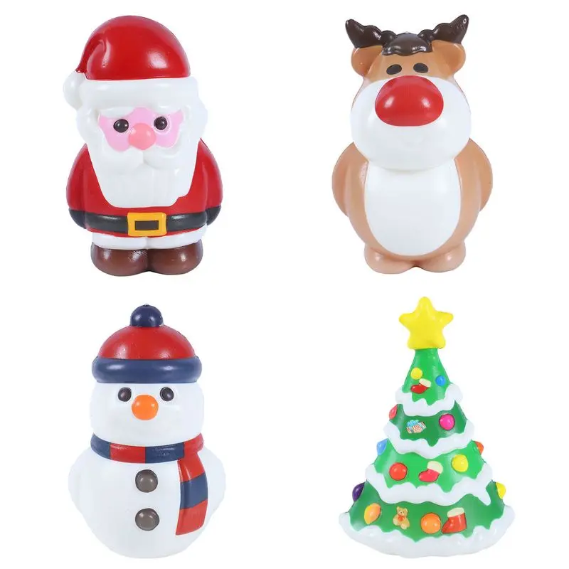 

Q0KB 1Pc Adult Kids Squeeze Toy Cartoon Christmas Santa Tree Snowm