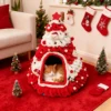 Finished Product Christmas Tree Cat Nest Cat House/ Winter Warmth Closed Security Cat Bed Weave Pet Tent No Need To Make고양이 굴