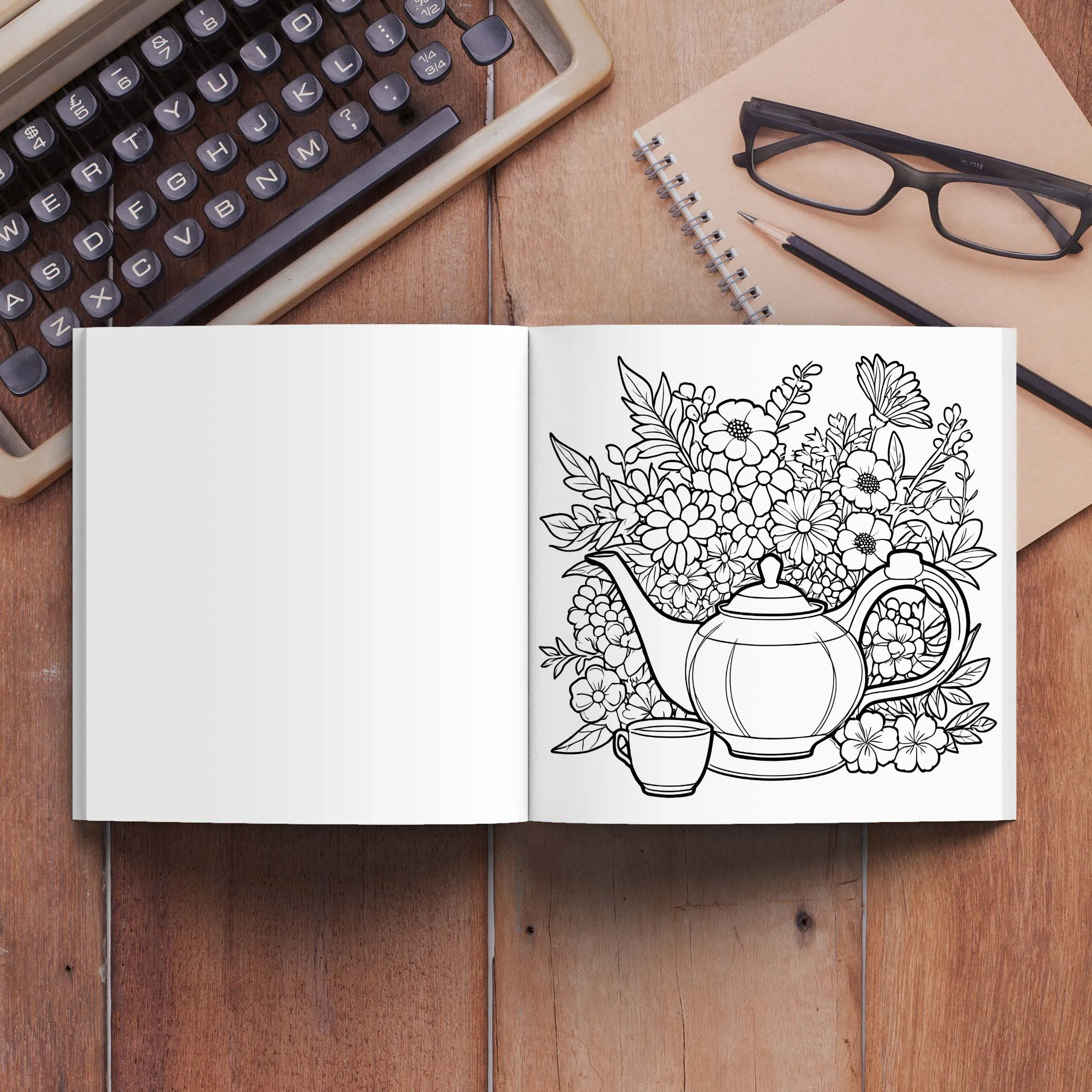 Teapots Coloring Book 24 Pages Art Adult Picture Book Gift For Birthday Party Relieve Stress Kill Time Graffiti Painting Drawing 6