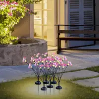 Butterfly Garden Lights 2 Pieces Butterfly Ground Light Lawn Light Butterfly Lamp Solar Power Landscape Light Outdoor 7 Light 2