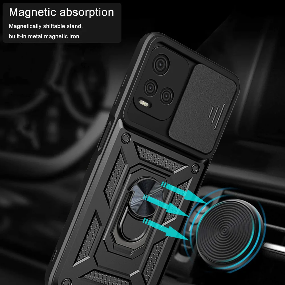 glass flip cover Slide Camera Armor Case For Vivo Y21S Y91i Y91C Y20i Y20S Y11 Y12 Y15 Y17 Y30 Y31 Y33S Y51 V21E Bracket Ring Full Lens Cover samsung flip cover