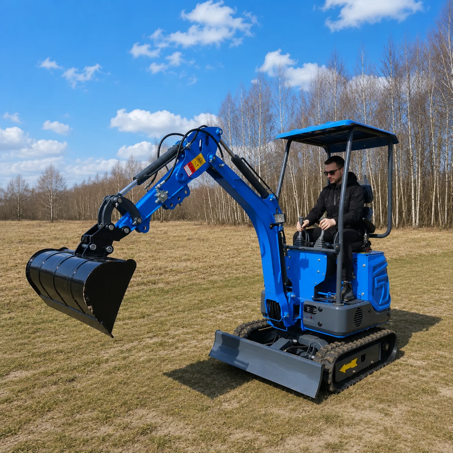 Hydraulischer Minibagger 1,2 Tonnen Dieselmotor Kompaktbagger Gummiketten CE EPA Euro5 Kostenloser Versand Maßanfertigung