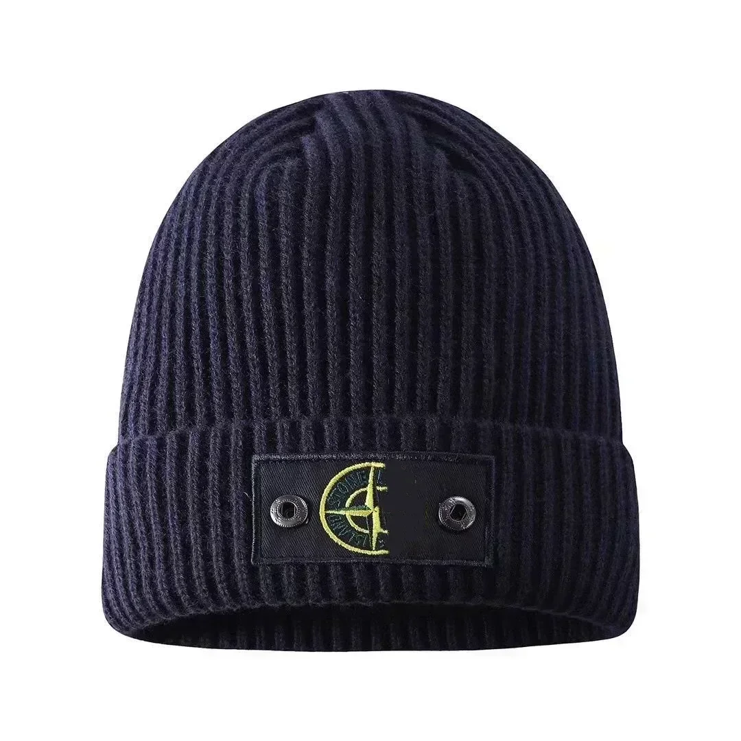 

Winter Fashion Solid Color Knitted Hat Embroidered Knitted Hat Warm Woolen Hat
