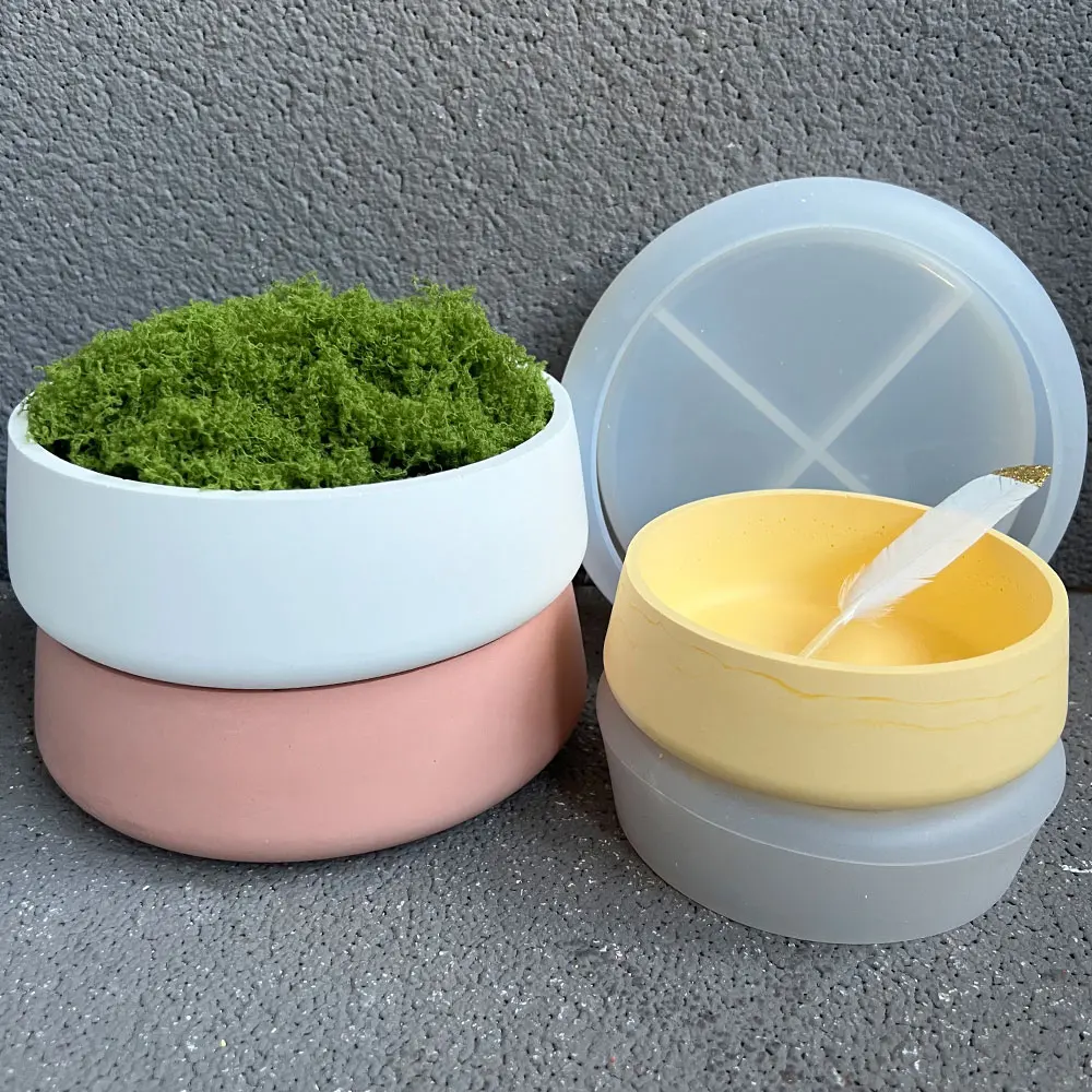 Cement Silicone Mold Truck Candle Holders Planet Shape Succulent Pot Flower Pot Concrete Casting Mold Round Bowl Candle Cup candle making supplies silicone mold punch tool