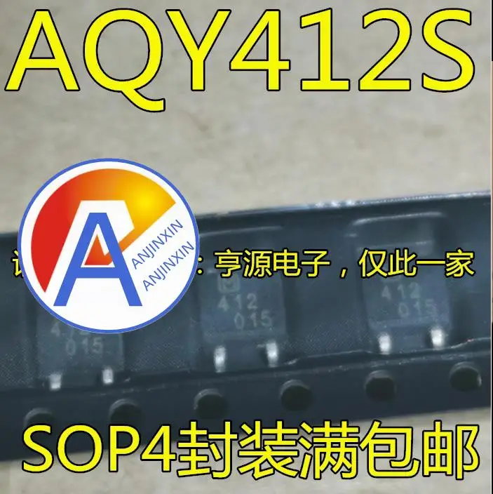 

10pcs 100% orginal new AQY412S AQY412SX silkscreen 412 SOP-4 feet optocoupler normally closed solid state relay