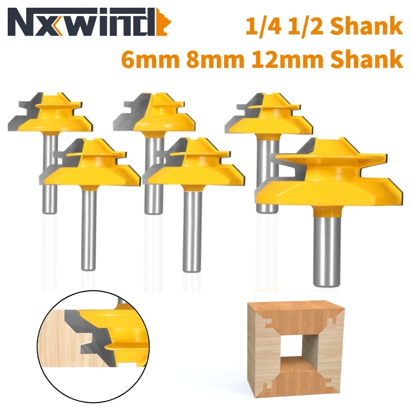 Lock Miter Router Bit Woodwork 45 Degree Milling Cutter Wood 1pc 45