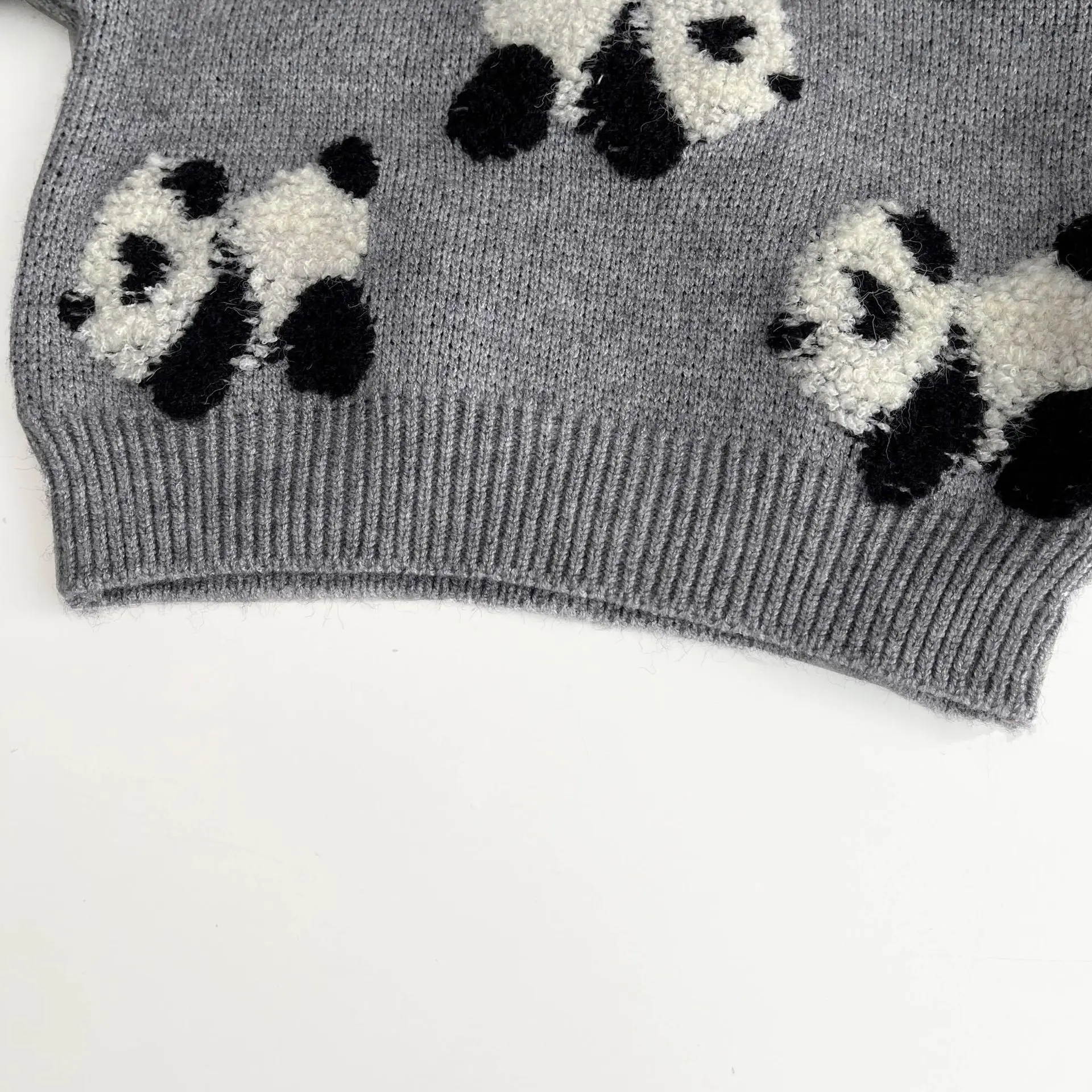 Cashmere Sweater Baby Girls Sweater Spring Autumn Baby Panda Embroidered Crewneck Sweater For Boys Girls