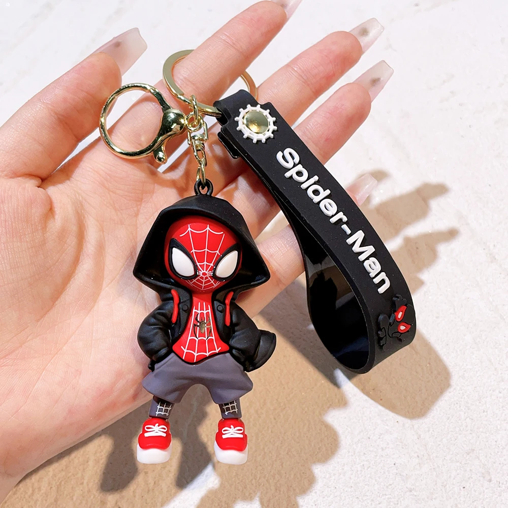 Key chains key rings anime keychain mario keychain game keychain Cute Cartoon Spiderman Silicone Keychains Marvel Superhero Pendant Keyrings Jewelry Disney Keyholder for Bag Accessories