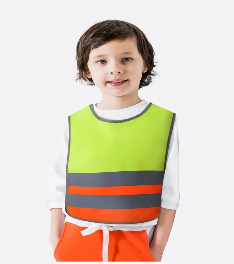 Kids Fluorescent Green Reflective Safety Vest for Motorcycle Emergency
