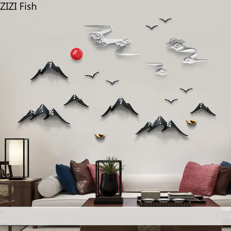 InkPaintingStyleCeramicWallDecorationHangingOrnamentsRoom