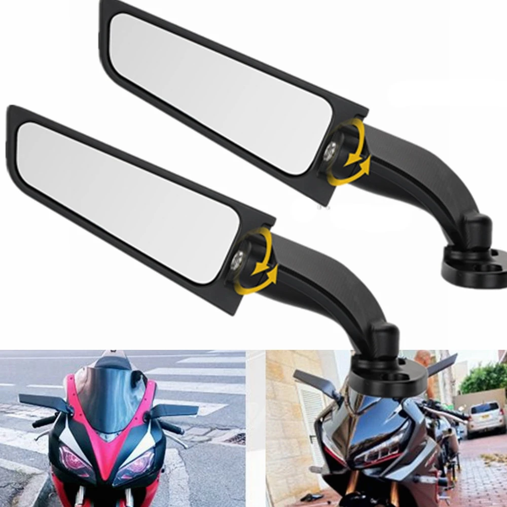 Motorcycle Mirror Modified Wind Wing Adjustable Rotating Rearview for