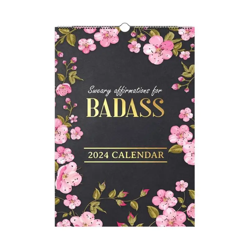 

Настольный календарь Badass, настольный календарь ежемесячный, забавный календарь 2024 для уставших женщин, календарь для стола, офиса, гостиной и спальни