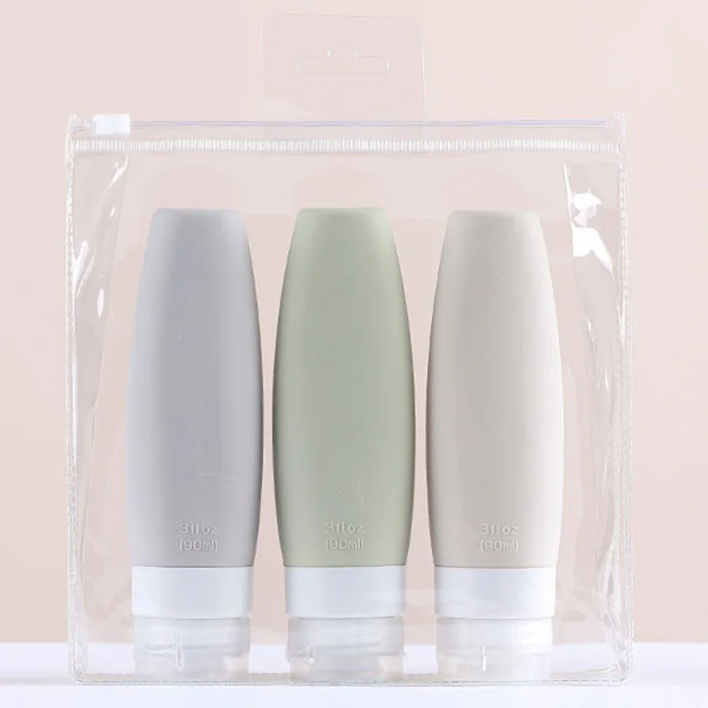 1/3/4PCS 실리콘 여행용 병 누출 방지 화장품 휴대용 리필용 병 로션 샤워 젤 샴푸 빈 용기