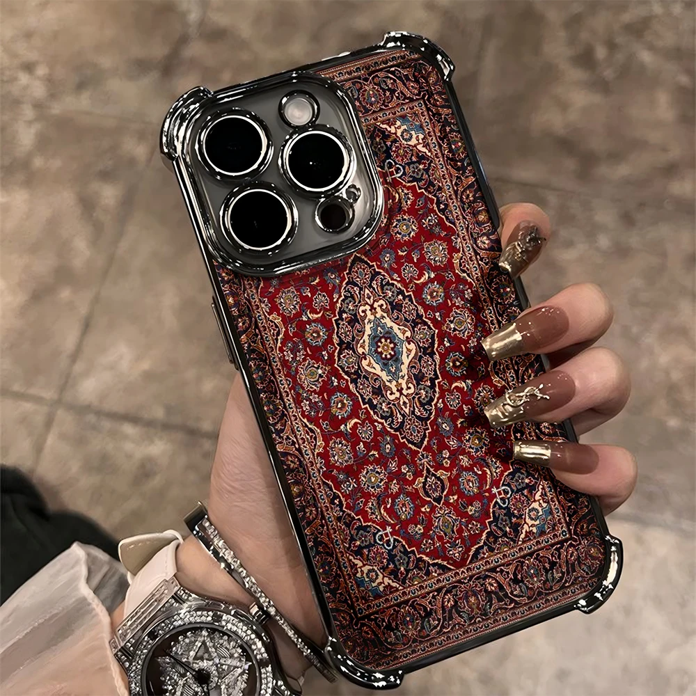 Elegant Persian Floral Pattern Plated Phone Case