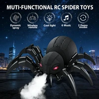 Robot Araña Teledirigido | Spray+Luz+Música, Juguete RC para Niños 6-12 Años, Regalo Halloween & Pascua