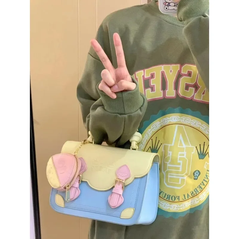 Shoulder Messenger Bag New Preppy Style Phone Pouch Coin Purses Commuter Crossbody Small Square Bag for Women Trend All-match