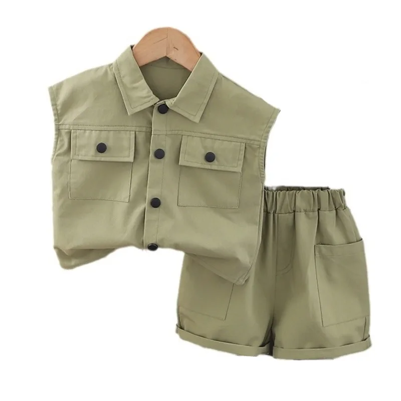 

New Summer Fashion Baby Clothes Children Boys Casual Solid Vest Shorts 2Pcs/Sets Infant Outfits Toddler Costume Kids Tracksuits
