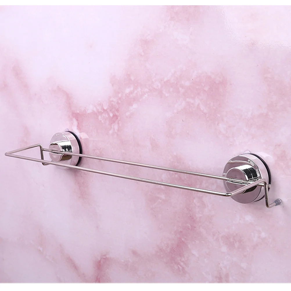 

Suction Cup Stainless Steel Bathroom Double Pole Towel Rack Towel Bar Towel Hanger