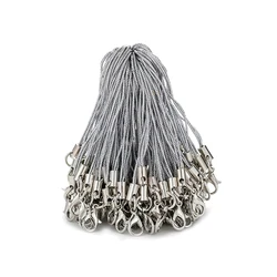 Versatile Lobster Clasp Nylon Keychain Straps for DIY Jewelry and Accessories (10/20/50 Pack) (Silver)