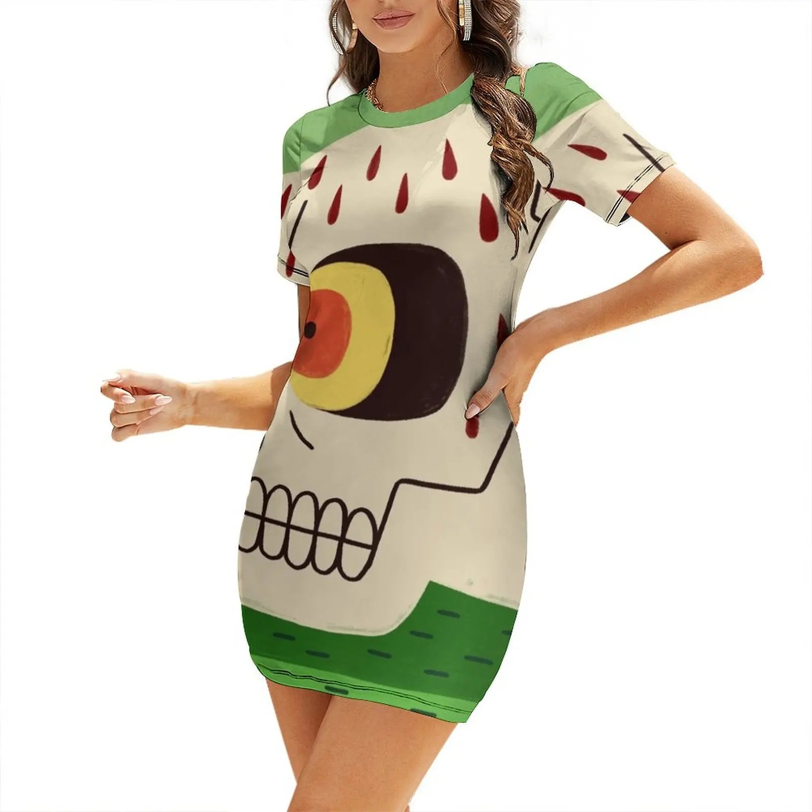 

Skull Short Sleeved Dress womans clothing summer dress womens 2024 women long dresses