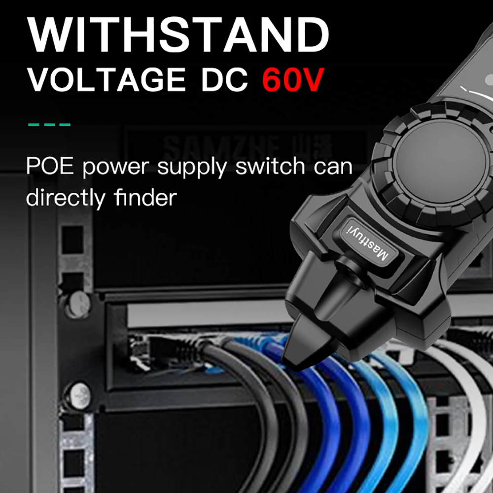 Network Telephone Cable Tester Multi-Function Wire Tracker Network Line Finder Cable Tester LCD Digital Display POE Checker