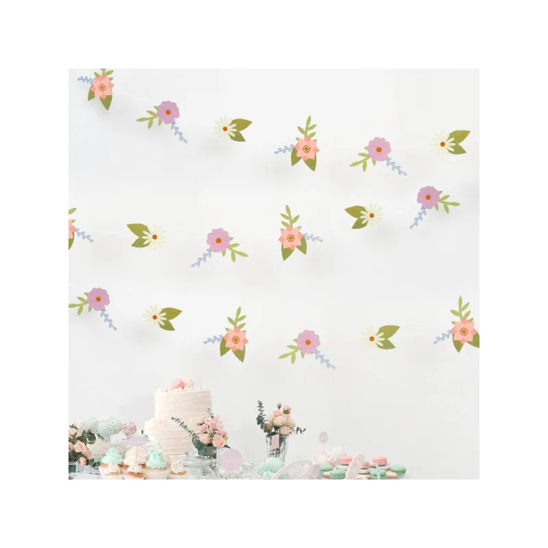 16ft Colorful Paper Flower Garlands Floral Backdrop Party Decoration Birthday Garden Party Picnic Woodland Wedding Girl Birthday