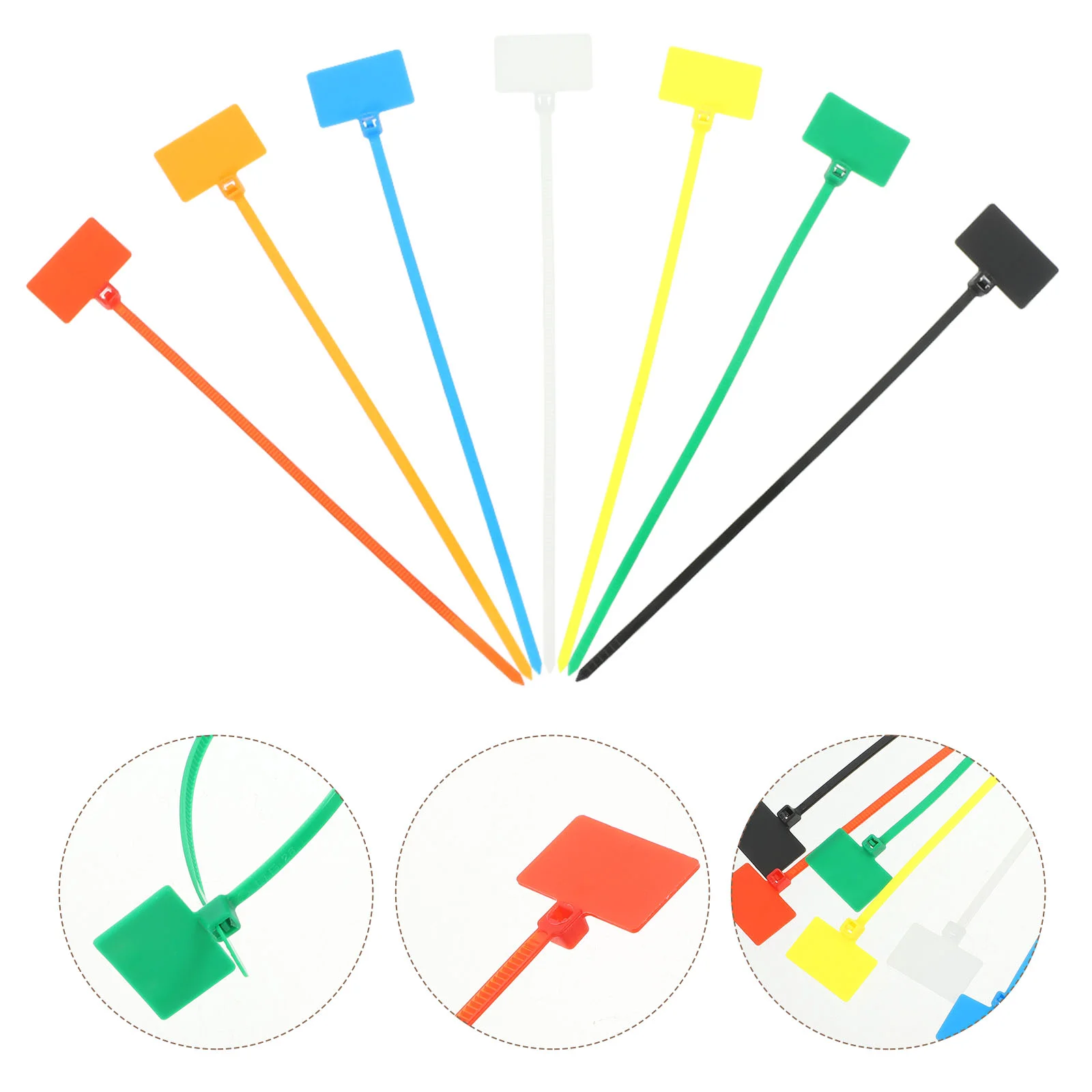 

250 Pcs Nylon Wire Organizer Cable Ties Mark with Marker Tag Sign Anti-slip Bag