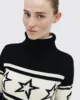 European and American women's high-end high neck sweater with star stitching pattern for warmth, knitted sweater 1