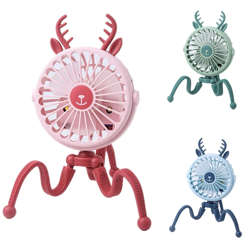 

Cute Cartoons Octopus Portable USB Fans Handheld Baby Stroller Bracket Silent Fan Mini Stand Fans