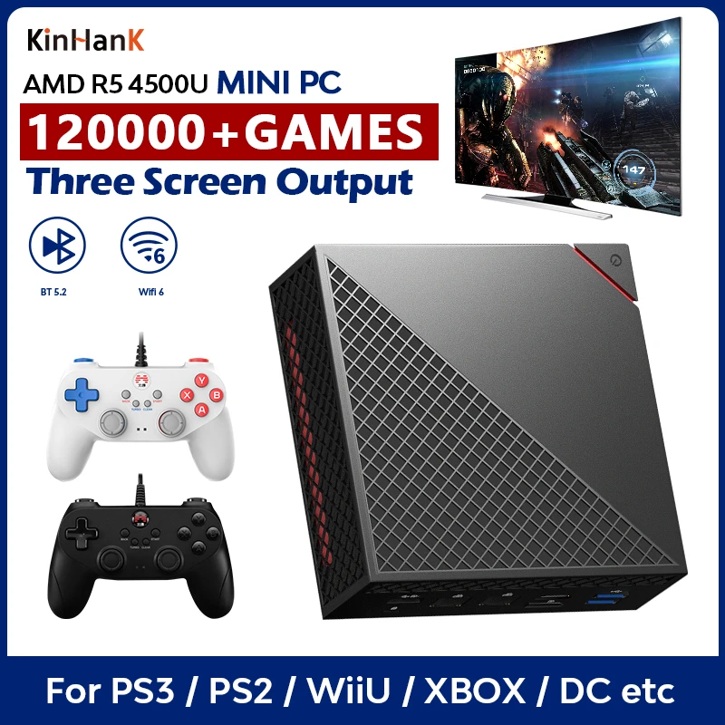 Super Console X Chili Amd Ryzen 4500u Mini Gaming Pc Box Game Console For Ps3 Ps2 Wii Wiiu Dc N64 1000 Games Windows11 System Video Game Consoles Aliexpress