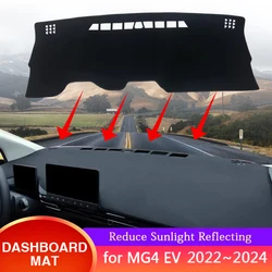 for MG 4 MG4 EV EH32 MuLan 2022 2023 2024 Car Dashboard Dash Mat Cover Protective Avoid Light Carpet Pad Auto Inner Accessories