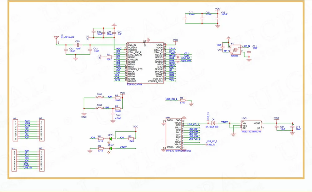 ESP32C3 Entwicklungsboard Mini WLAN BT Modul Typ-C ESP32-C3 16-Pin RISC-V 32-Bit Single-Core Prozessor Erweiterungsplatine – Detail 8
