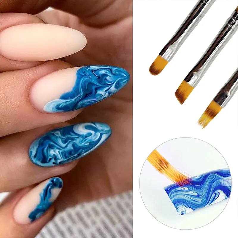 Nail Art Pens Nail Art Brushes Nail Brushes Nail Art Tools French Tip Nail Brush Silver Black Handle Half Moon Shape Acrylic Painting Drawing Pen