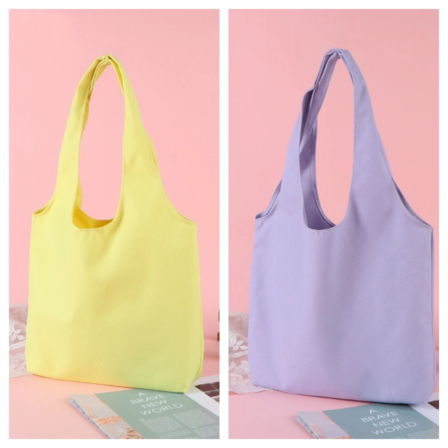 Sustainable Large-Capacity Canvas Tote and Crossbody Bag