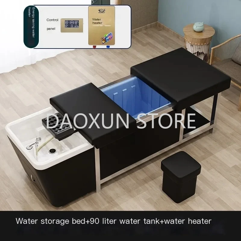 Head Spa Hair Washing Bed Luxury Makeup Lounge Fumigation Water Tank Shampoo Chair Salon Lettino Massaggio Furniture MQ50SC