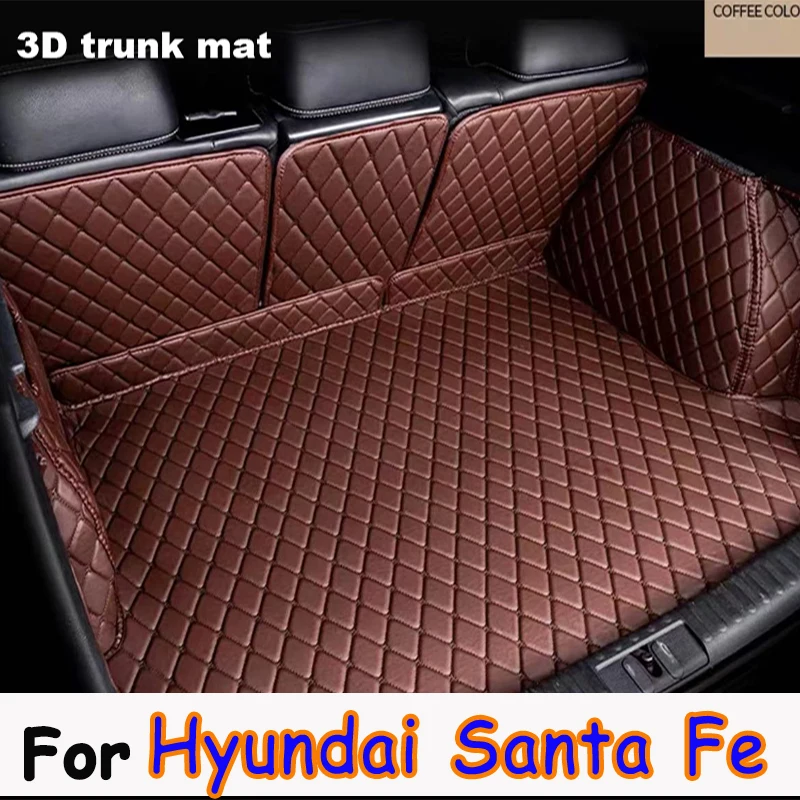 

Car Rear Trunk Mats For Hyundai Santa Fe TM 2019 2020 2021 2022 2023 5seat Luxury Car Matts Interior LWB Version Car Accessories