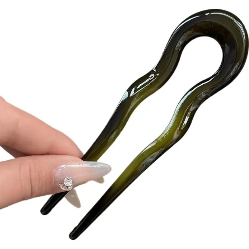 1 stücke U-Förmigen Haar Gabel Mode Schildpatt Acetat Haarnadel Einfache Mode Geometrische Design Kopfbedeckung Elegante Temperament – Detail 17
