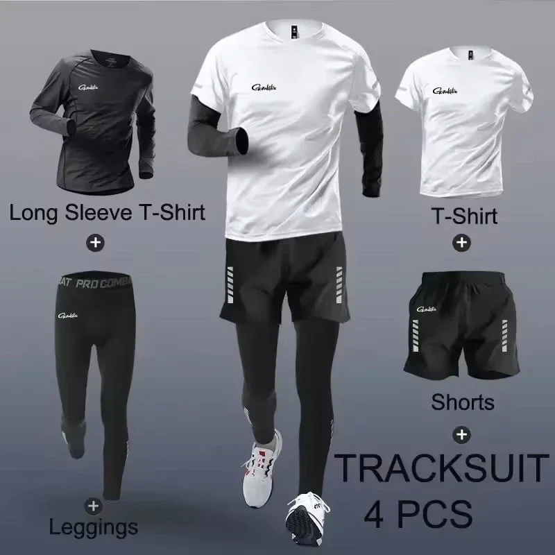 Sports Suit Men's Fishing Gamakatsu Sets Breathable Underwear Tights Sportswear Yoga Gym Fitness Tracksuit Clothes