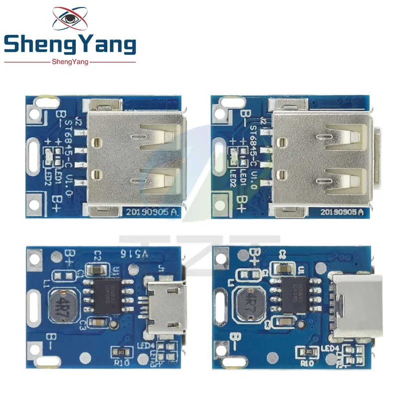 TZT 5V 1A Mobile Power Bank Zubehör Boost Converter Step-Up Power Modul Led-anzeige USB Für DIY Ladegerät 134N3Pv