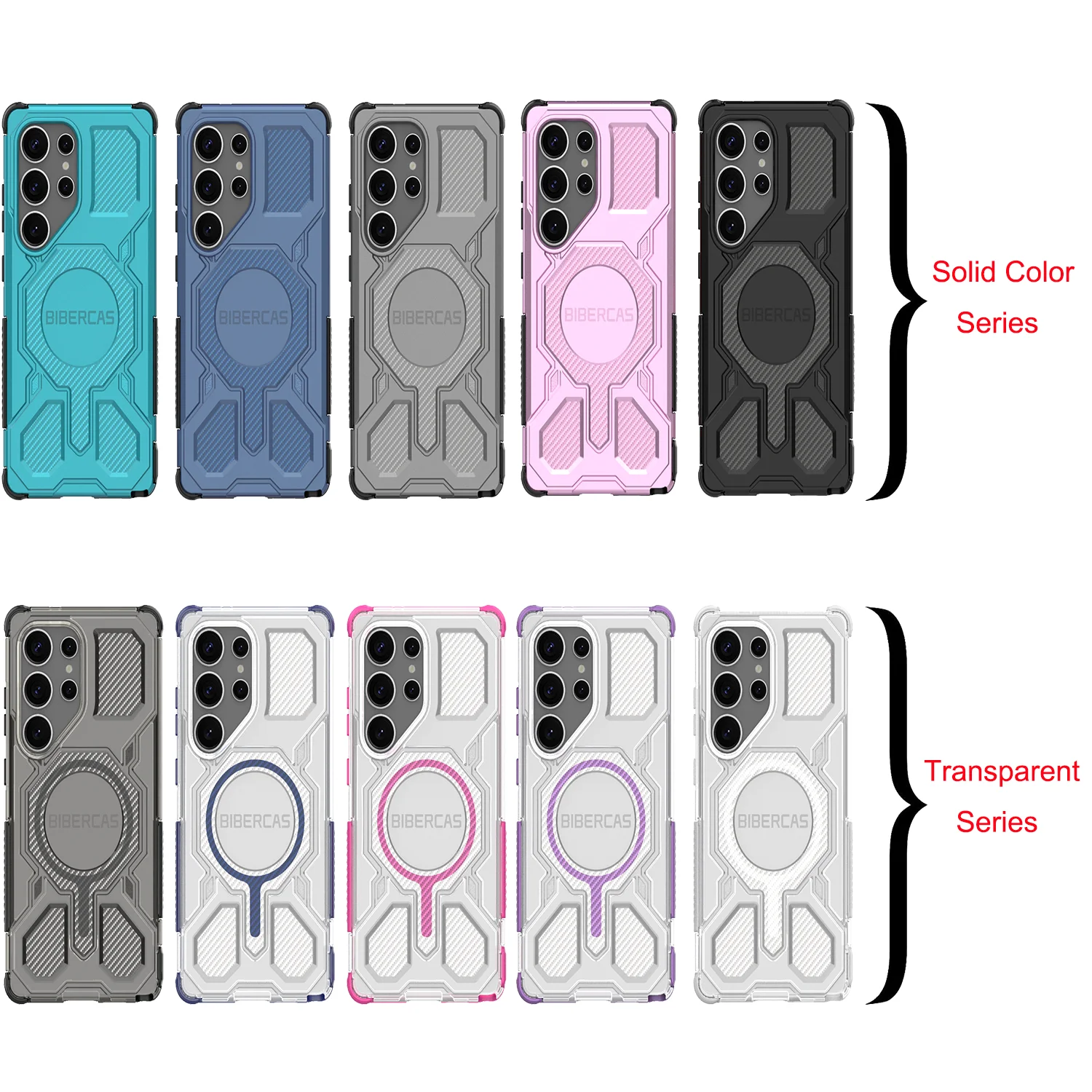 Magnetic Military Armor Phone Case with Wireless Charging & Anti-Drop Protection