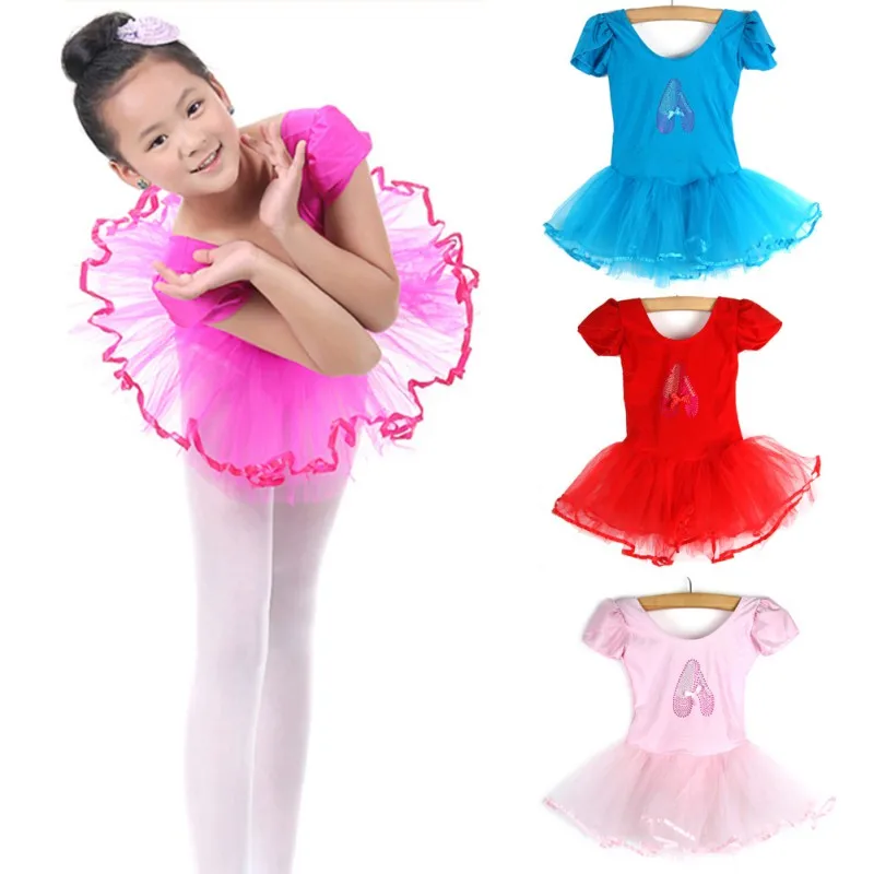 Summer Short Sleeved Girls Ballet Dress For Children Ballerina Tutu Kids Ballet Costumes For Girl Dance Dress