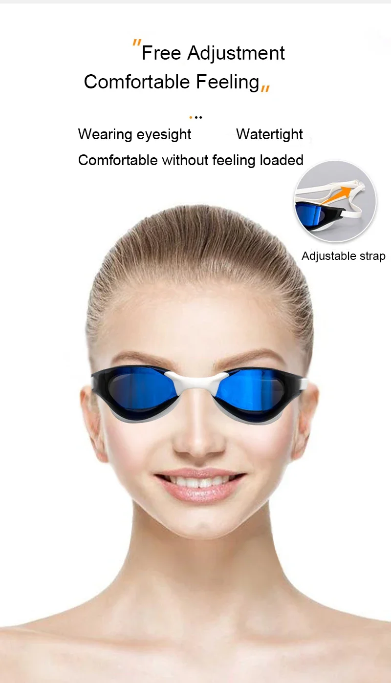 Silicone Swim Goggles Anti-fog UV Plating Pool Glasses Men Women Swimming Eyewear 6