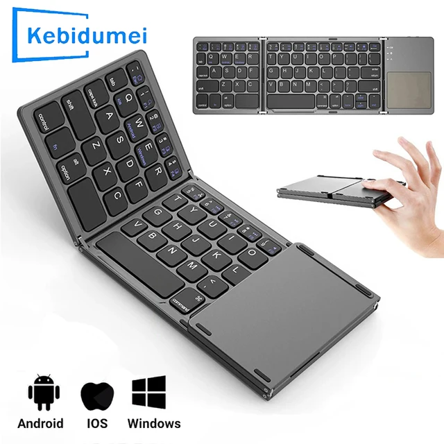 Foldable Bluetooth Keyboard With Touchpad Mini Wireless Keyboard Rechargable Keyboard For IOS Android Windows Tablet Notebook 1