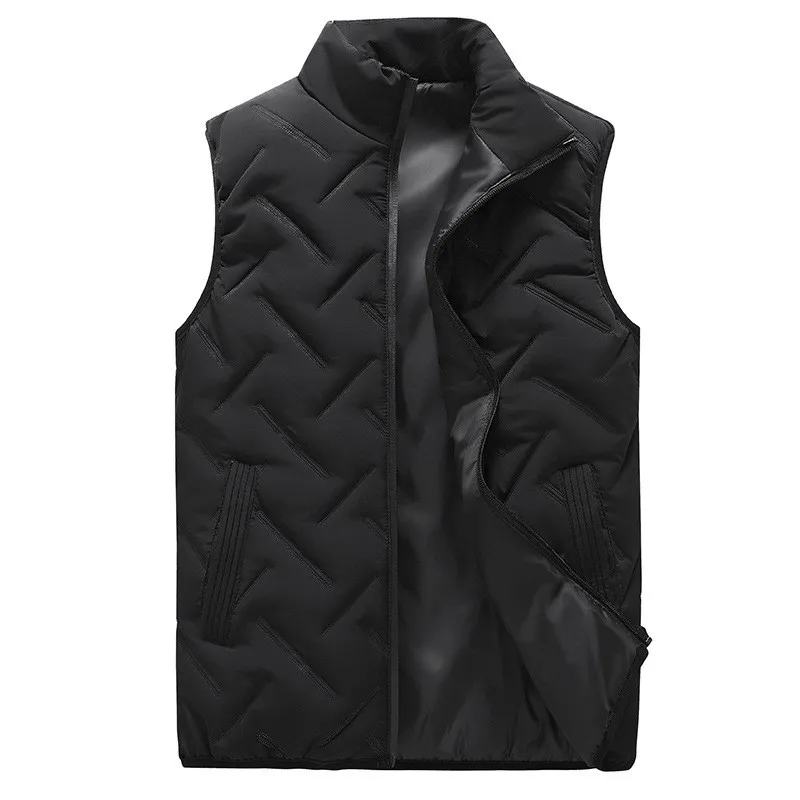 Thickened cotton Vest men's Windproof cold proof vest Autumn winter Feather vest Keep warm shoulder Thickened outerwear Running 2