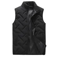Thickened cotton Vest men's Windproof cold proof vest Autumn winter Feather vest Keep warm shoulder Thickened outerwear Running 2