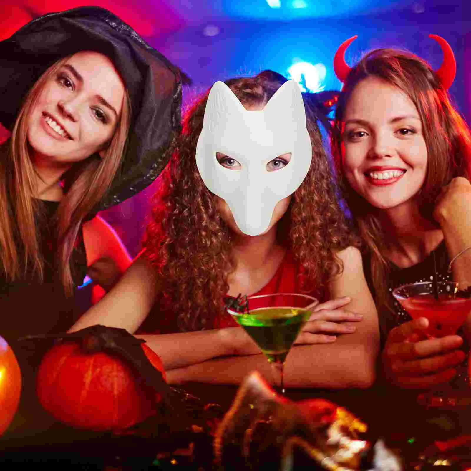 KUYYFDS Therian Mask Halloween Fox Mask Leather DIY Blank Mask Halloween  Masks Halloween Party Decorations Masquerade Costume Prop