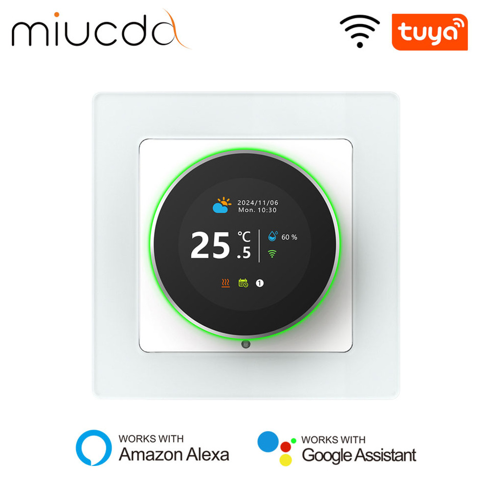 MIUCDA Tuya WiFi Smart Knob Thermostat Water Gas Boiler Electric Heating Temperature Controller Works With Alexa Google Home